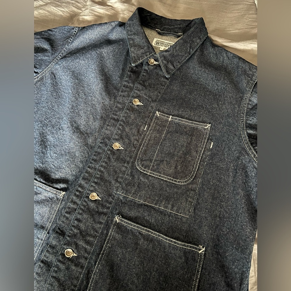 Engineered Garments Workaday Navy Denim Chore Sho… - image 4